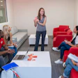 Elizabeth Luoma, center, is director of the Center for Teaching and Learning at Sacred Heart University. She is working with faculty and staff on aspects of distance learning.