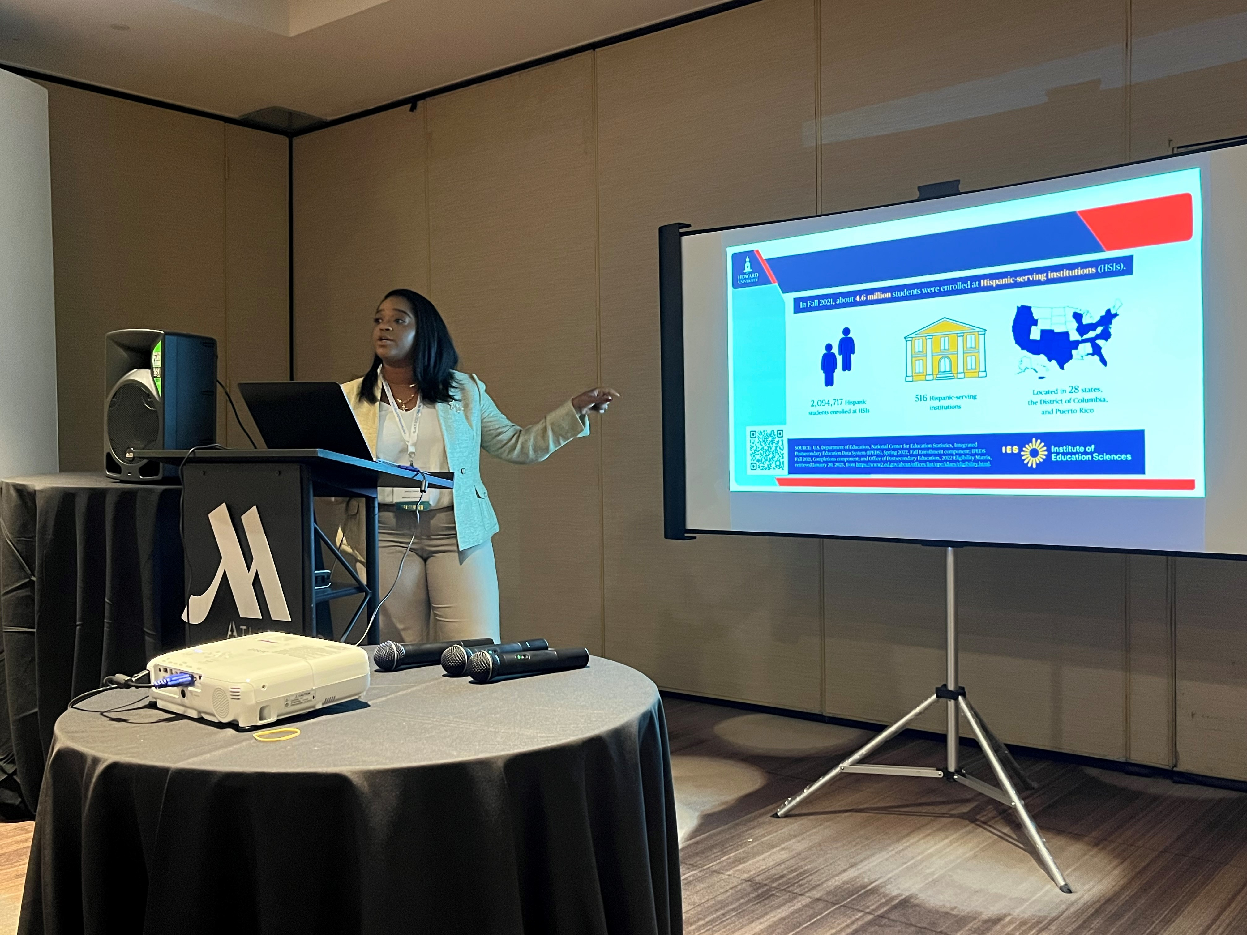 Jessica O. Stamps, a doctoral student at Howard University presents at the conference.