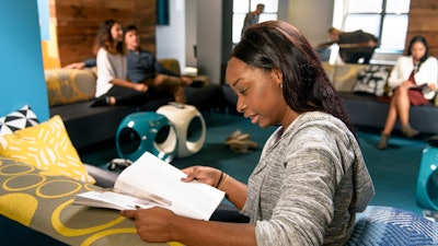 Students study and relax in the EHS New Yorker Lounge.