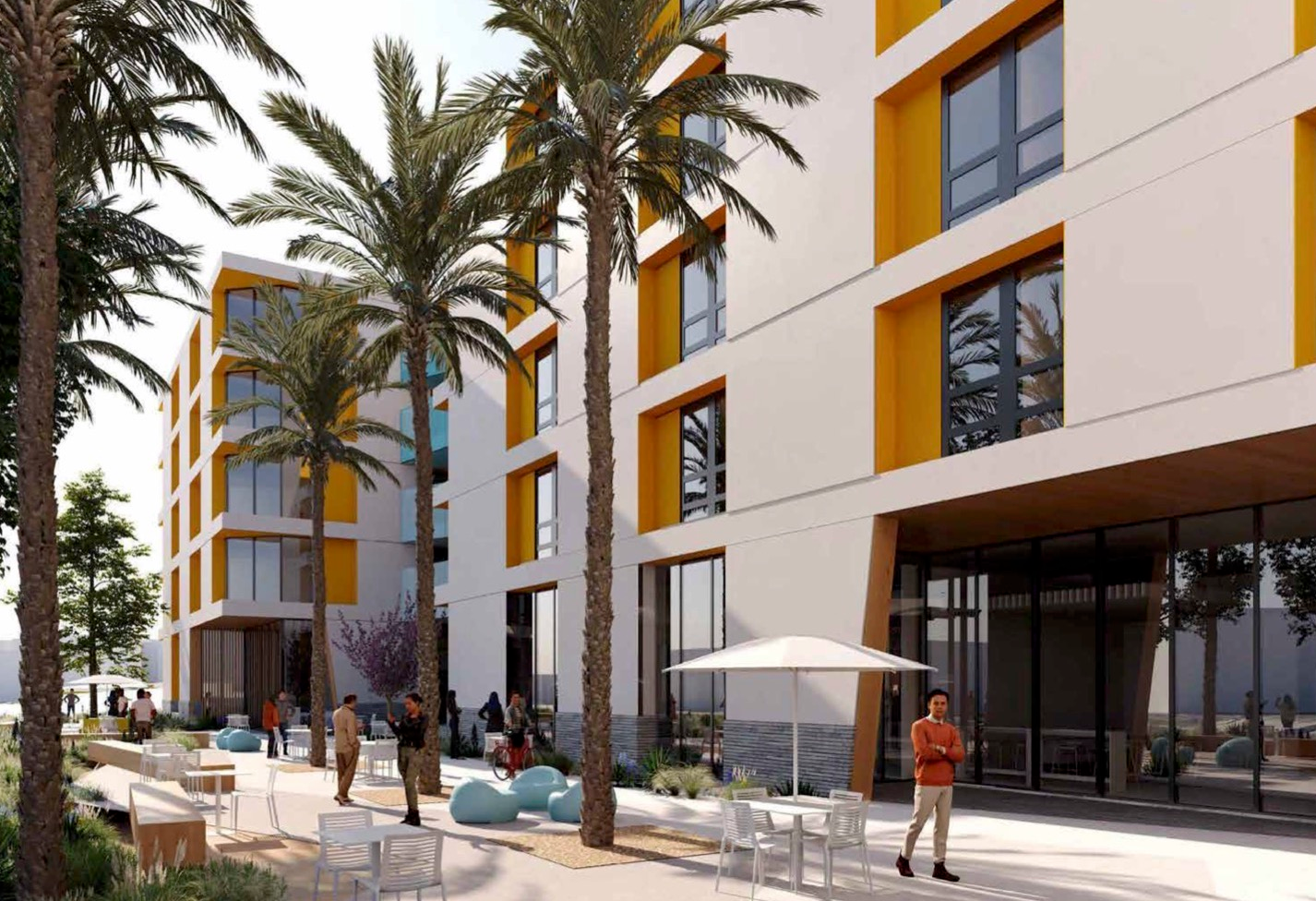 This rendering shows Cal State Long Beach's plans to construct a new 108,000-square-foot, 424-bed residence hall.