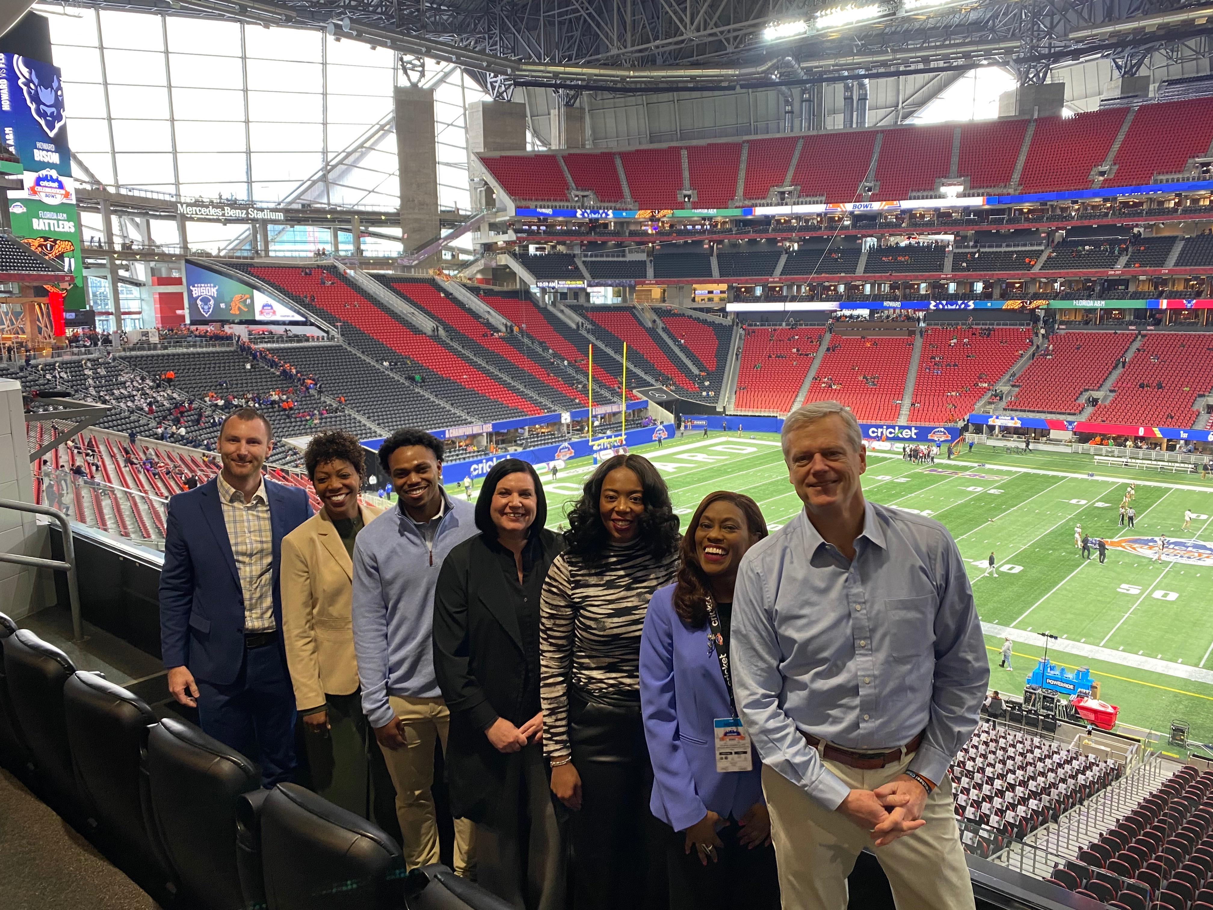 National Collegiate Athletic Association President Charlie Baker attends the Celebration Bowl in Atlanta, Georgia.