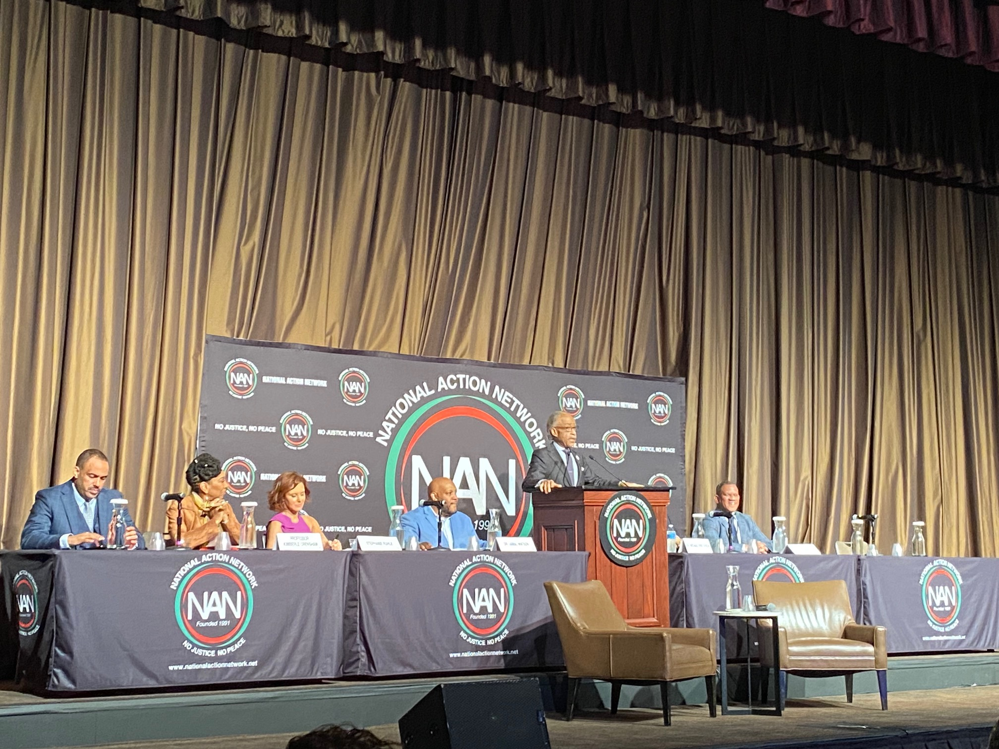 Rev. Al Sharpton introduces the panelists.