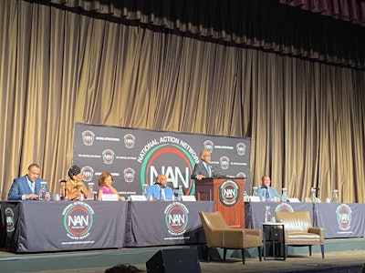 Rev. Al Sharpton introduces the panelists.