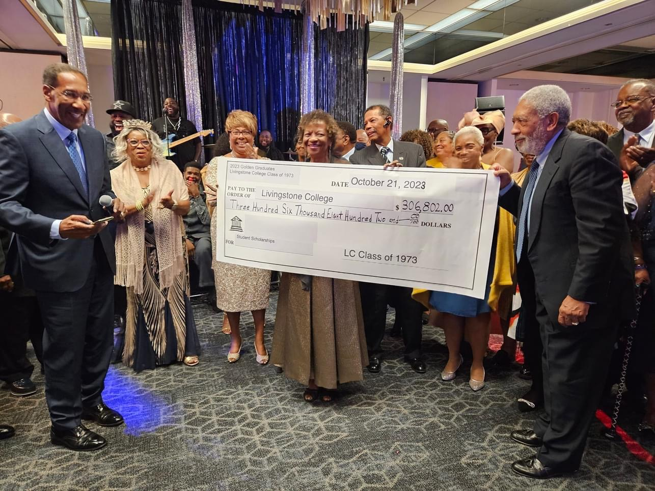 Livingstone College&rsquo;s Class of 1973 raised more than $300,000 to support its alma mater and gifted an antique framed plate of the Price Building, which was presented to Livingstone President Dr. Anthony J. Davis.