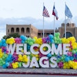 'Welcome Jags' sign from Fall 2023 at Texas A&M University-San Antonio. From TAMUSA Photo Archives, 'Jaguar March', Aug 2023.