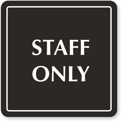 Staff Only Engraved Sign Se 1133 210