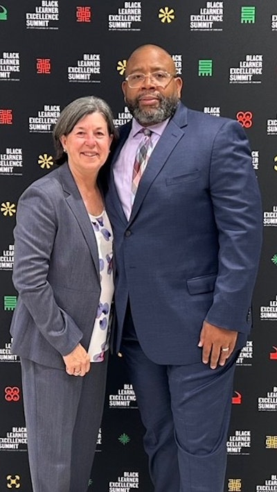 Stout with 2024 Diverse Champions winner, Dr. Keith Curry, president of Compton College.