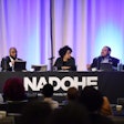 Drs. Warren Anderson, Lisa Coleman, and Michael Anthony speaking on the President's panel at NADOHE.