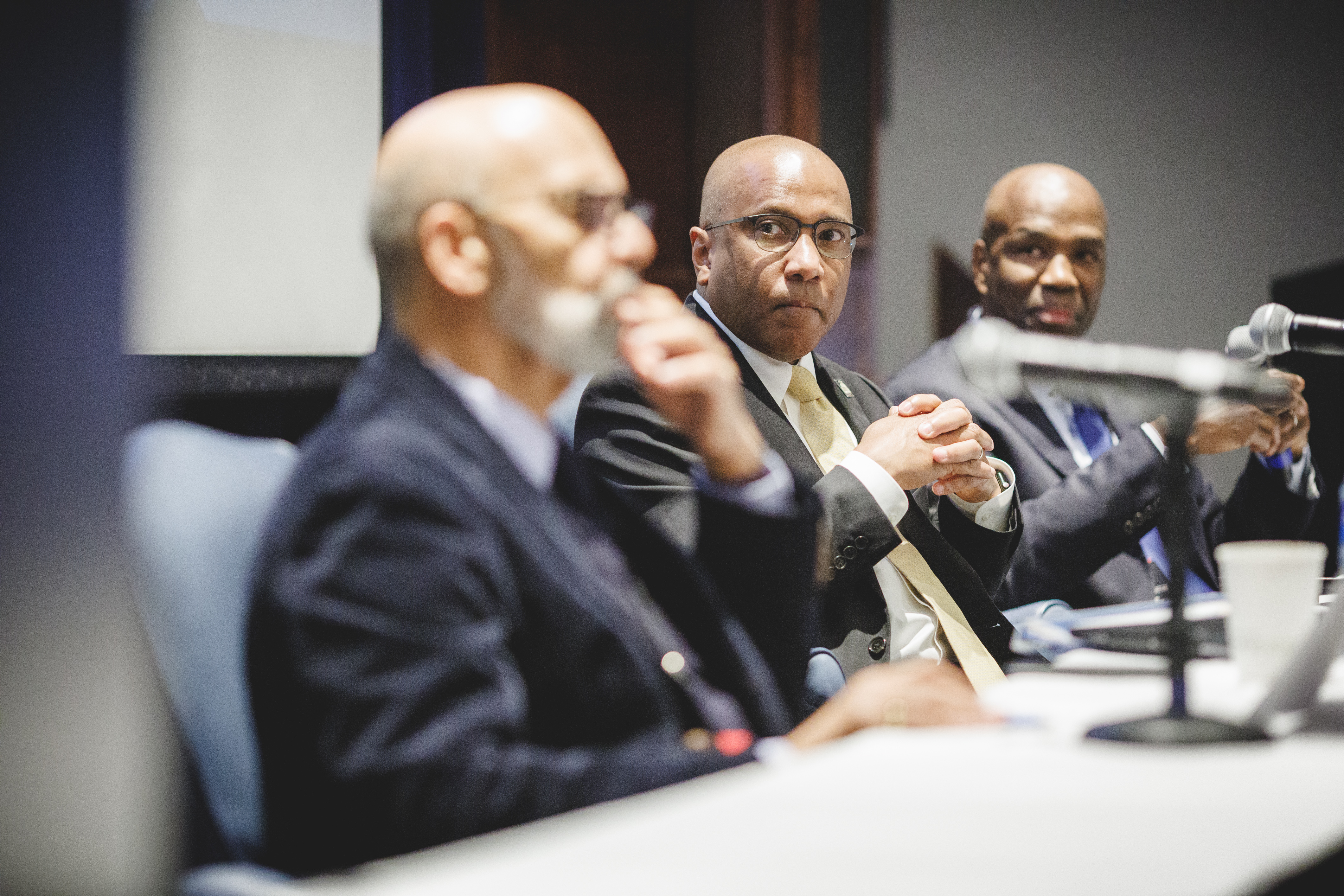 Dr. Michael Lomax, Dr. Harry L. Williams, and Jim Runcie
