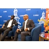 Soccer icon and humanitarian Sheyi Emmanuel Adebayor with Morgan State University President Dr. David K. Wilson