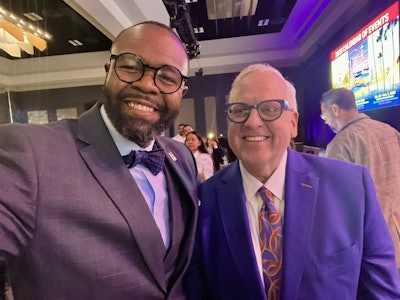 Dr. Mordecai Brownlee, President of The Community College of Aurora, and Dr. Christopher Reber, President of Hudson County Community College at the HACU conference.