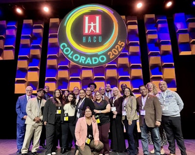Dr. Christopher Reber, President of Hudson County Community College, with staff, faculty and students from his college.