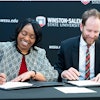 WSSU Chancellor Bonita J. Brown and Project Kitty Hawk president and CEO Andrew Kelly announced the agreement March 10.