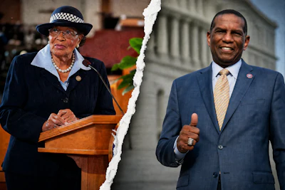 Rep. Alma Adams (D-NC) and Burgess Owens (R-UT) stood on opposite sides of Wednesday's hearing on free speech.