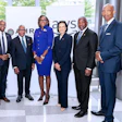 HBCU senior leaders at a press conference announcing the launch of the Association of HBCU Research Institutions included (left to right): Donald Palm, Ph.D., executive vice president for health science enterprise and research innovation at Florida A&M University; Heidi M. Anderson, Ph.D., president of the University of Maryland Eastern Shore; Wayne A. I. Frederick, M.D., MBA, FACS, Howard University interim president, president emeritus, and Charles R. Drew Professor of Surgery and AHRI interim president; David K. Wilson, Ed.D., president of Morgan State University and chair of the AHRI Board; Tomikia P. LeGrande, Ed.D., president of Prairie View A&M University and vice chair of the AHRI Board; Aminta H. Breaux, Ph.D., president of Bowie State University; Gen. Darrell K. Williams, president of Hampton University; and James W. Crawford III, J.D., LLM, president of Texas Southern University.
