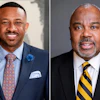 Morris Brown President Kevin James (l) and Alabama State President Quinton Ross (r) signed an MOU Tuesday to create master's degree pathways for Morris Brown students.