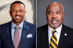 Morris Brown President Kevin James (l) and Alabama State President Quinton Ross (r) signed an MOU Tuesday to create master's degree pathways for Morris Brown students.