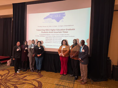 HBCU Higher Education graduate students and faculty present at the North Carolina Association for Research in Education on their experiences in preparation programs amid uncertain times.