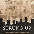 Book cover 'Strung Up' by Stacey Patton about lynching of Black children in America, featuring historical photograph and silhouettes