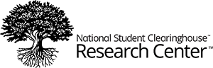 National Student Clearinghouse Research Center logo featuring a stylized tree with roots and black text