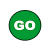 Go programming language logo with white text on green circular background