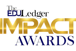 The EDJ Ledger Impact Awards logo with navy blue and gold text